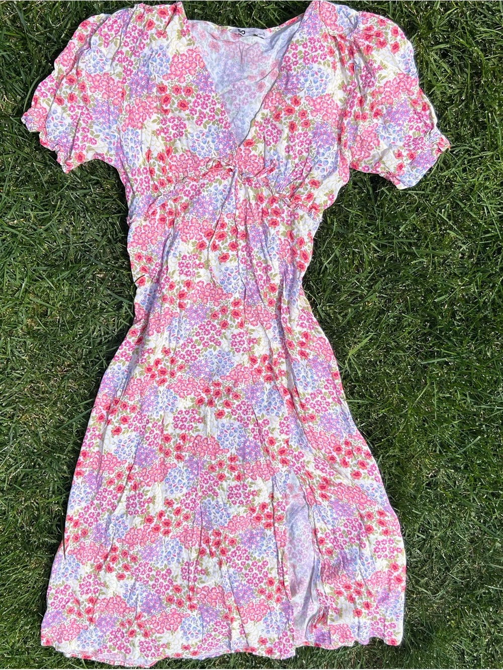 SO Floral Puff-Sleeve Dress